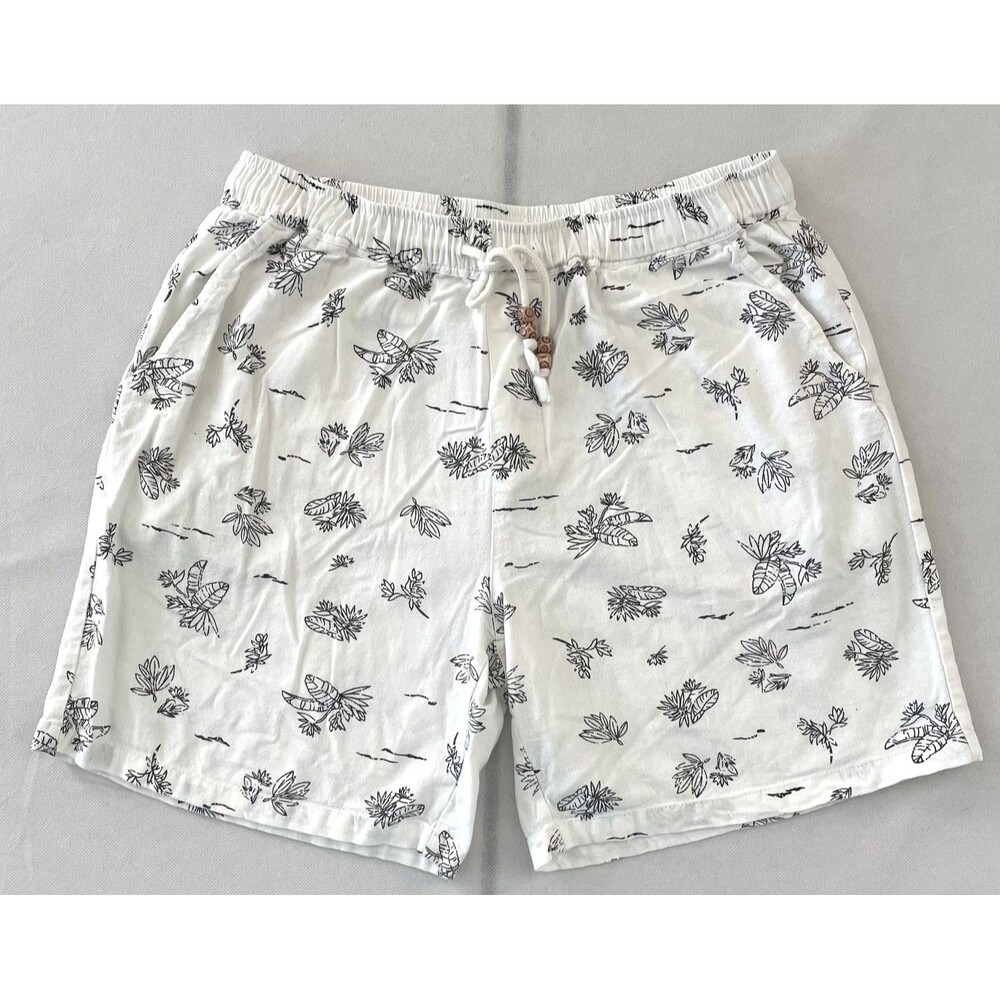 NWOT COOFANDY Women's Drawstring Casual Shorts White Floral Print Size M